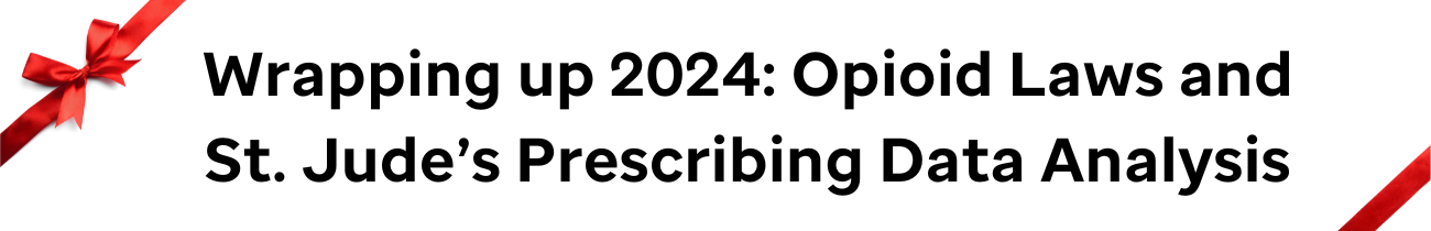 Wrapping up 2024: Opioid Laws and St. Jude's Prescribing Data Analysis (online; Meets TN requirements for controlled substance prescribing CME) Banner